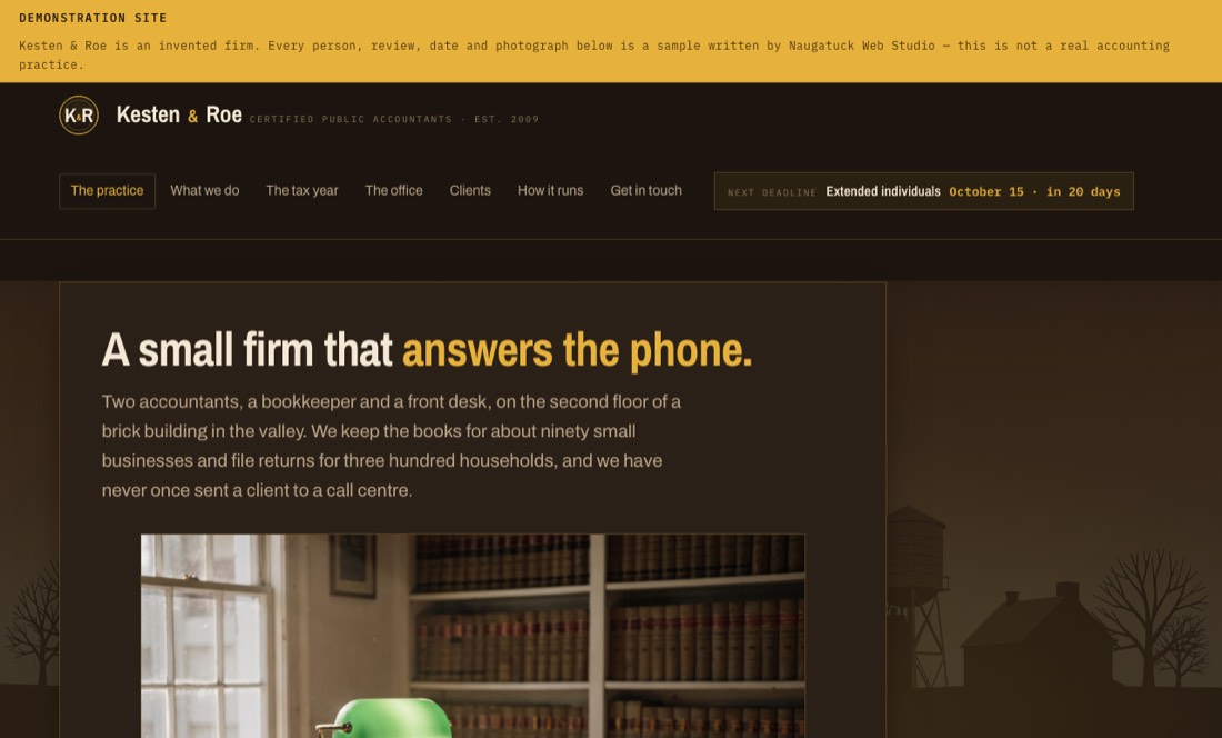 Kesten & Roe accounting practice demonstration site