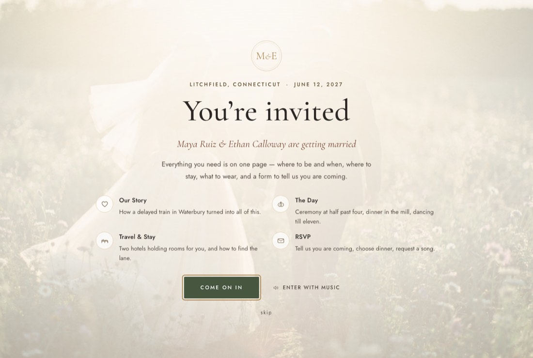 Maya and Ethan wedding site